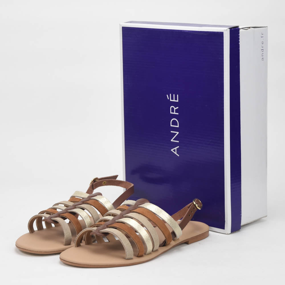 André Sandales Plates Multicolores Élégantes Femme