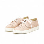 André Derbies en Cuir Perforé Rose Poudré Femme