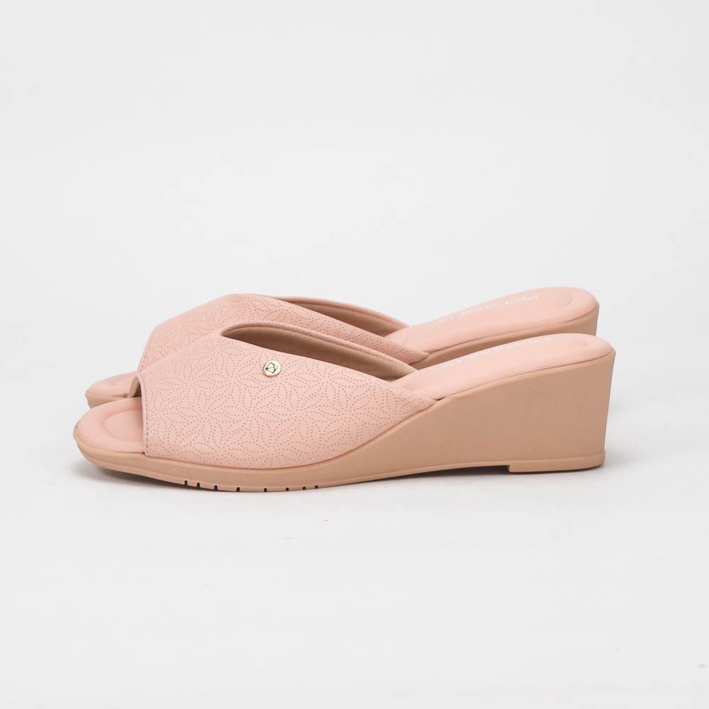 Piccadilly Sabots Compensés Élégants Rose Poudré Femme