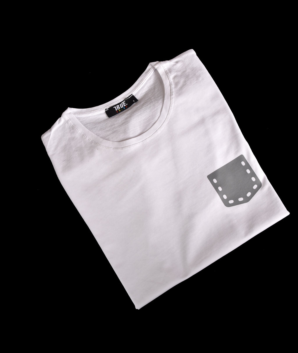 T-shirt balnc 1 petite poche gris