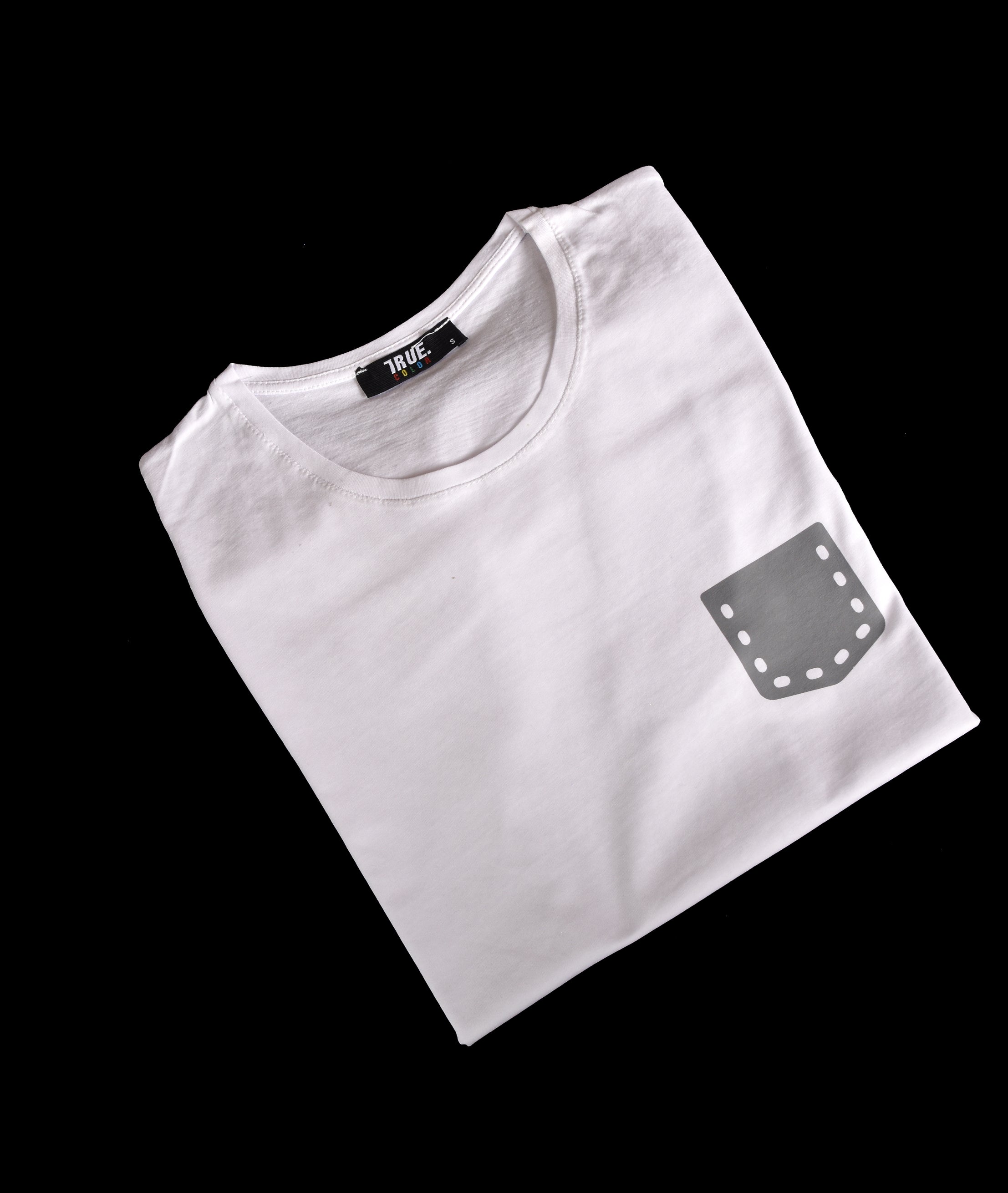 T-shirt balnc 1 petite poche gris