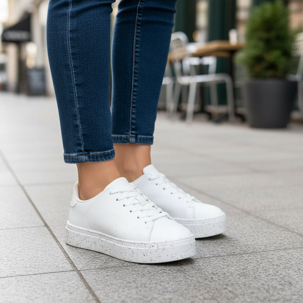 André Baskets Basses Plateforme Blanc Femme