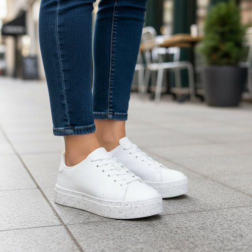 André Baskets Basses Plateforme Blanc Femme