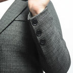 Veste Longue Croisée Style Blazer Femme Vert Texturé