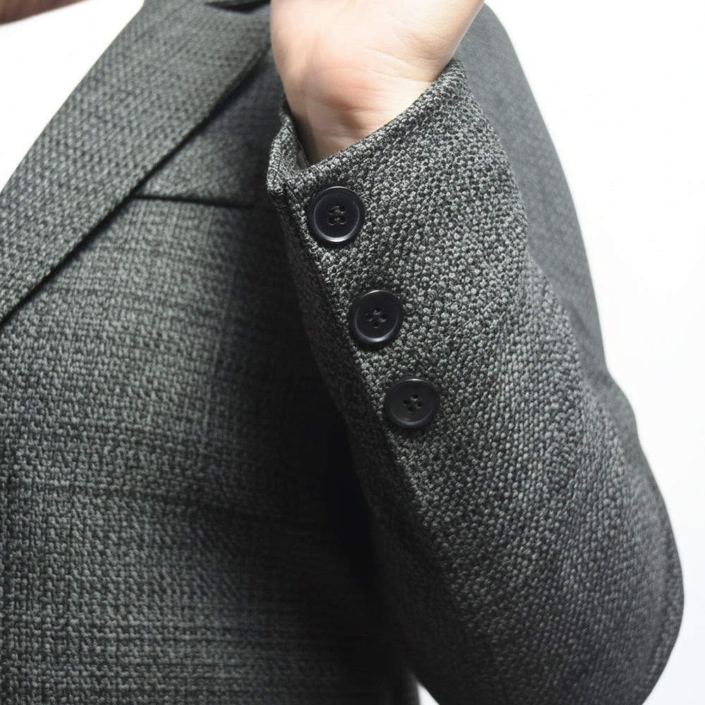 Veste Longue Croisée Style Blazer Femme Vert Texturé