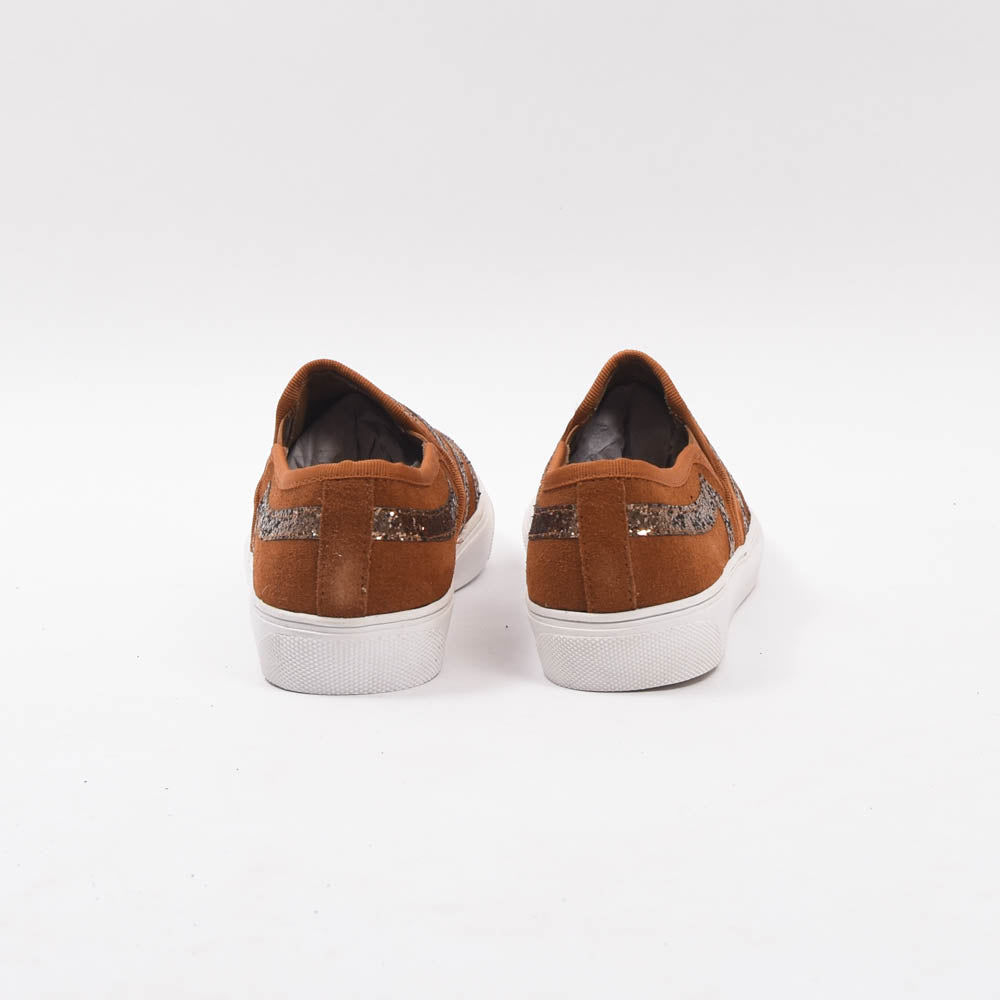 André Baskets Slip-on Daim Pailleté Femme