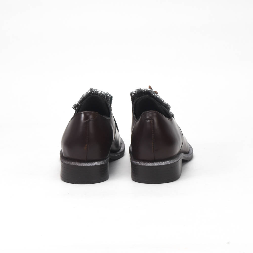 André Chaussures Richelieu Cuir Marron à Franges Femme