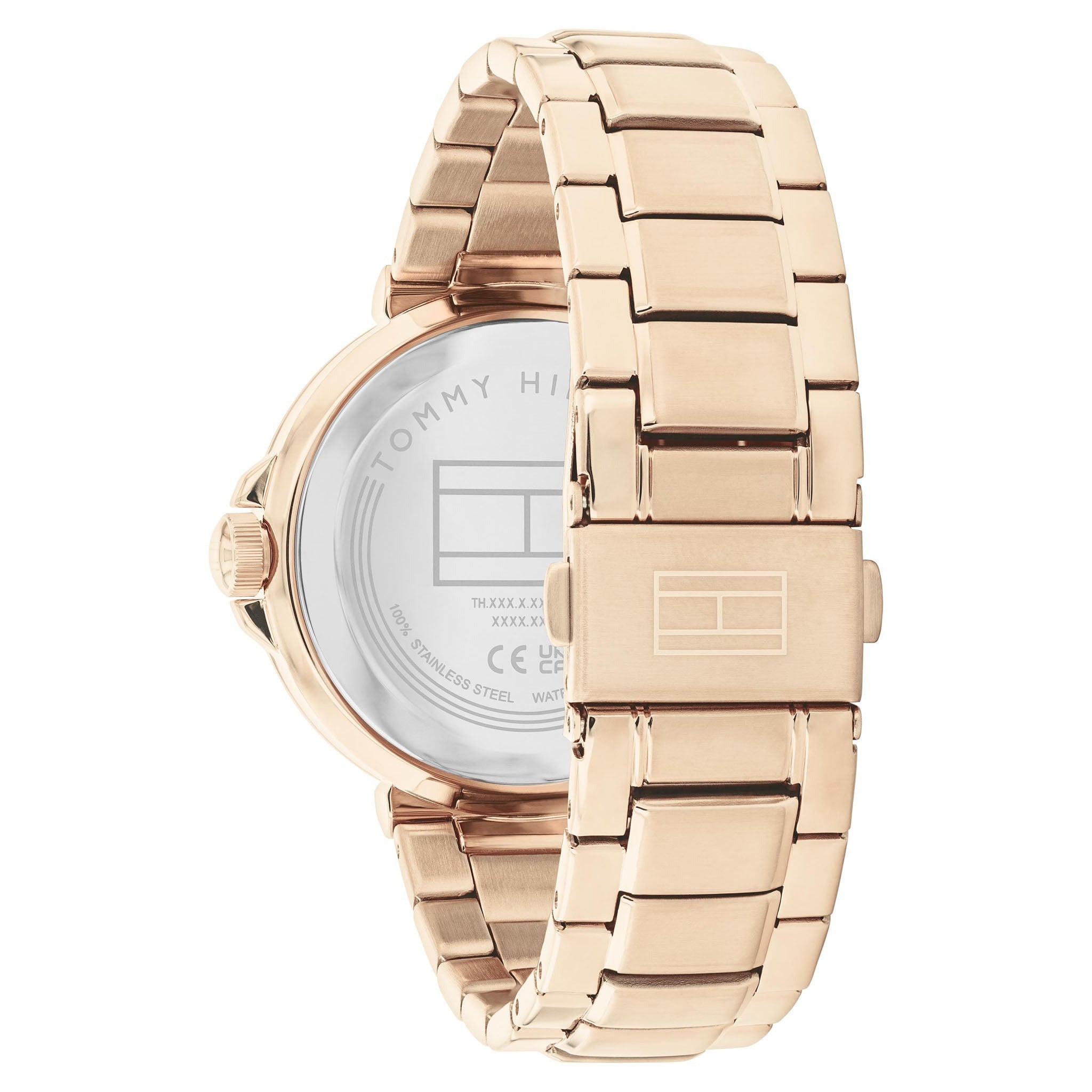 Tommy Hilfiger Montre Élégante Dorée Rose Femme