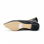 André Ballerines Femme Effet Croco Noir Élégantes