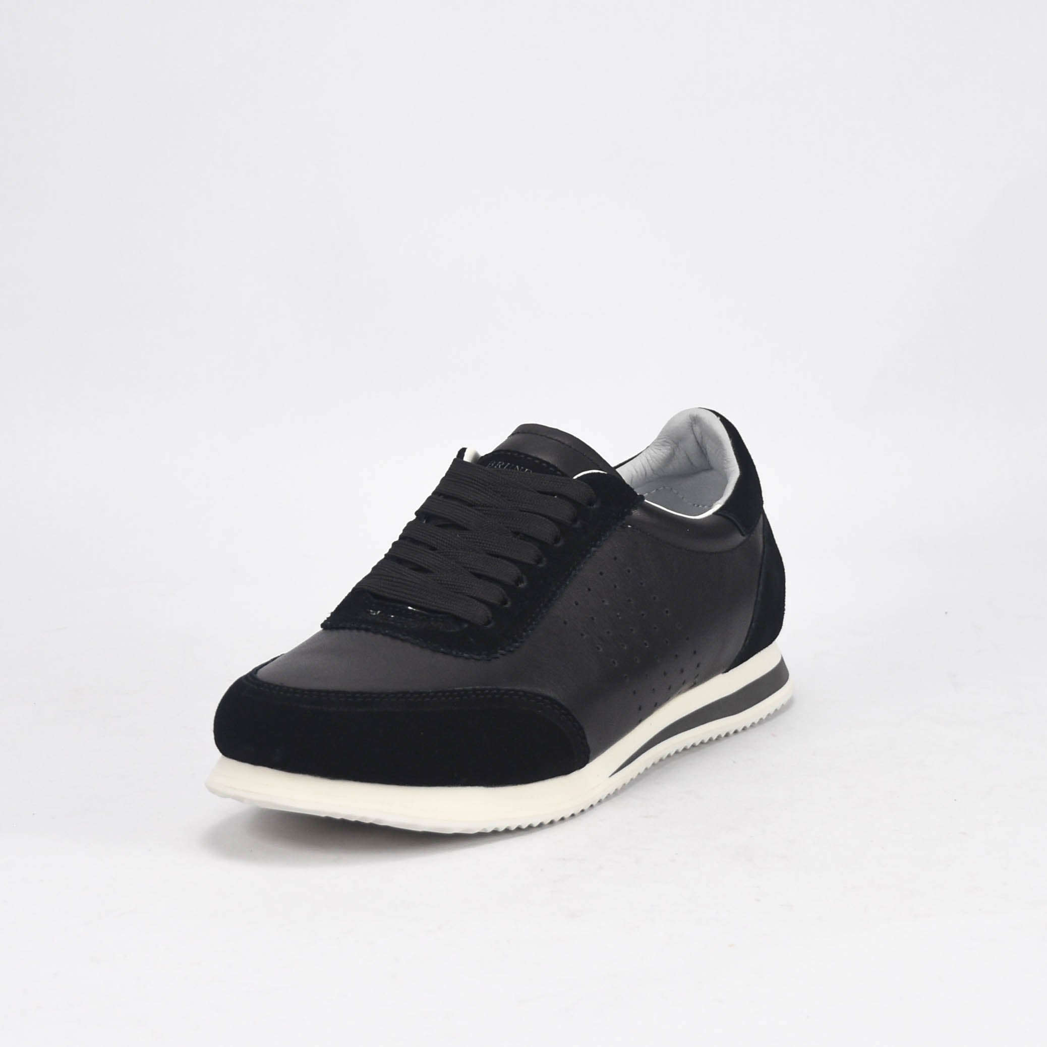 Brunello Cucinelli Baskets Cuir et Daim Noir Homme