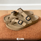 Kito Sandales à Boucles Confortables Beige Unisexe