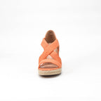 André Sandales Compensées Espadrilles Orange Femme