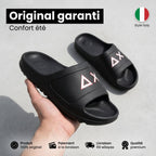 SUN68 Claquettes Logo Noir Confortable Homme