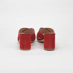 André Mules à Talons Daim Rouge Femme