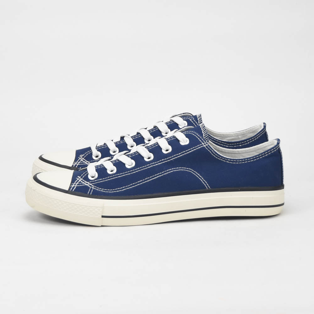 André Baskets Basses en Toile Bleu Marine Homme
