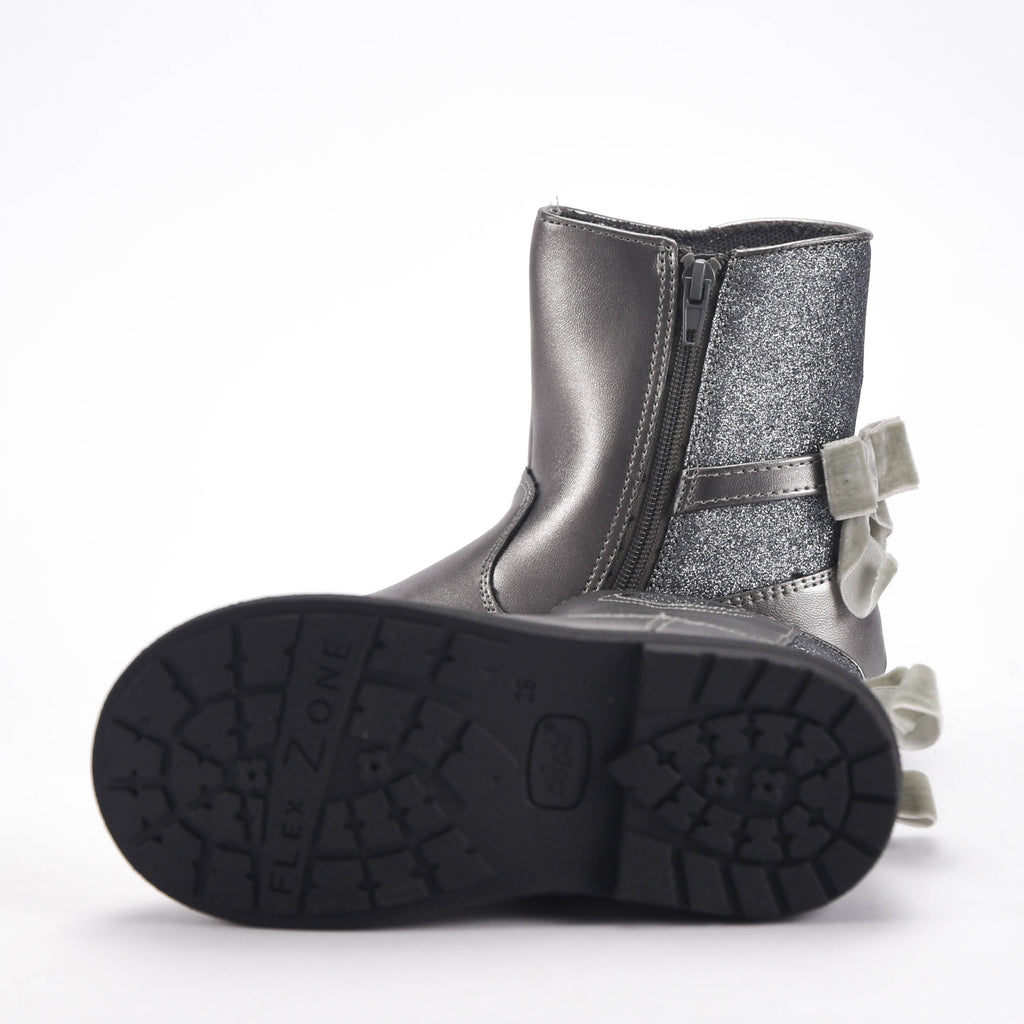 Chicco Bottines Argentées avec Cœur et Paillettes Fille