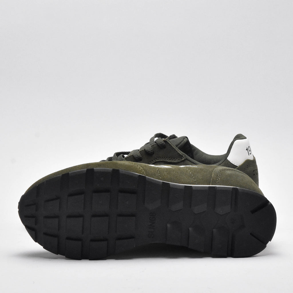 SUN68 Sneakers Tom Suede Vert Militaire Homme