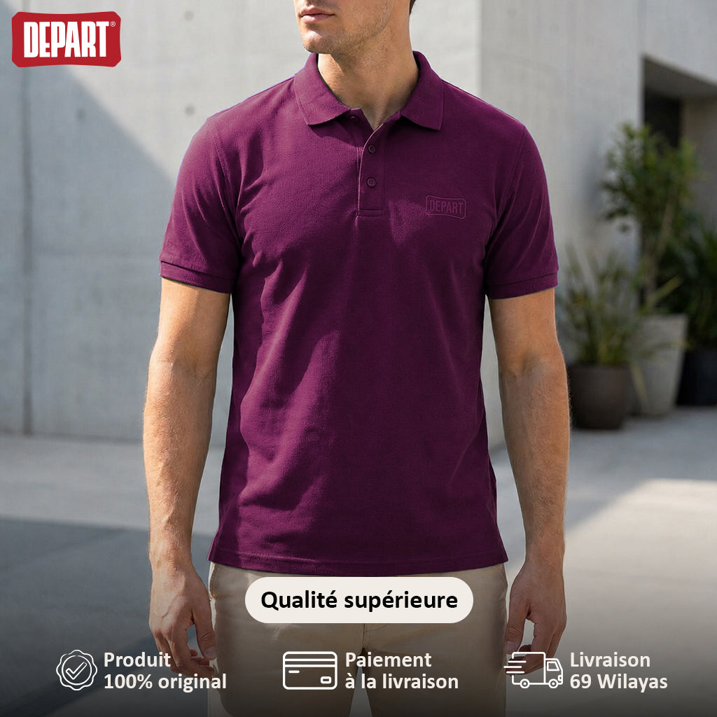 Depart Polo Homme Couleur Violette Élégant