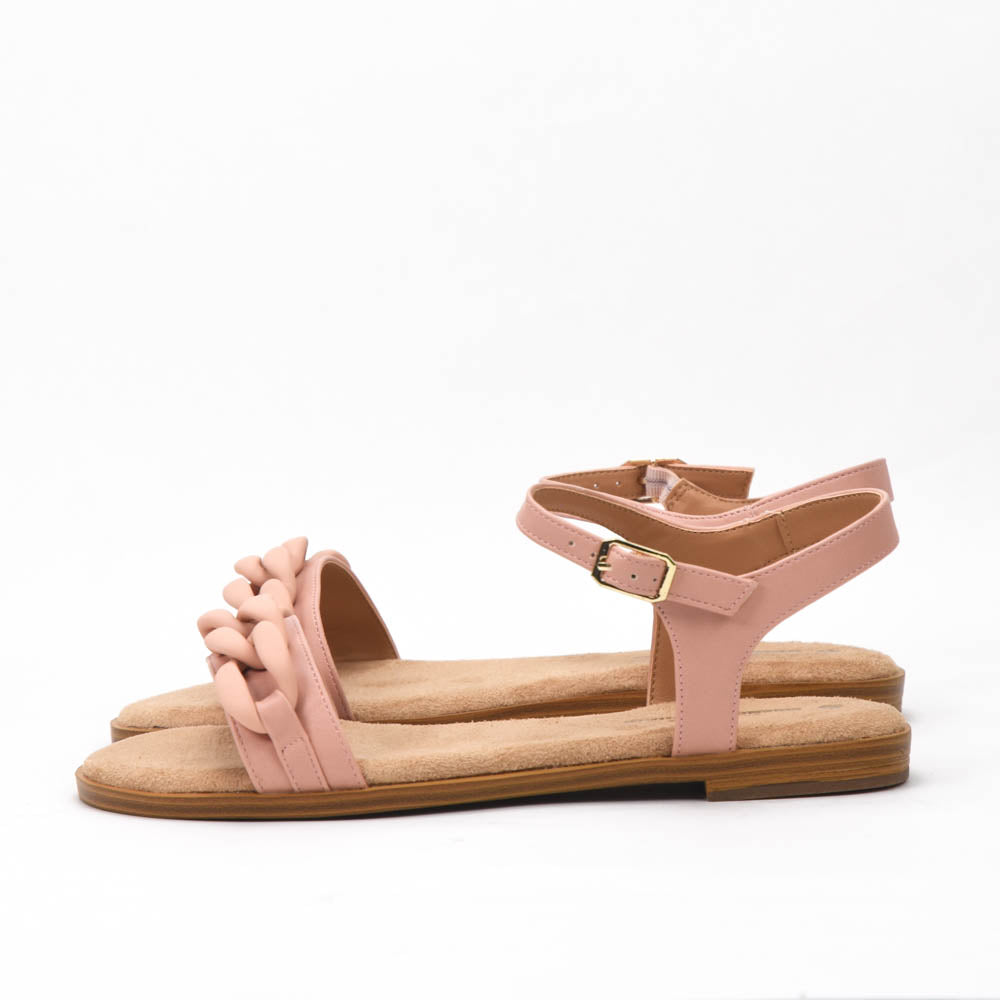 Kimland Sandales Femme Élégantes à Chaîne Rose