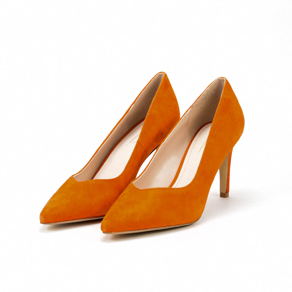 André Escarpins Beth Daim Orange Élégants Femme