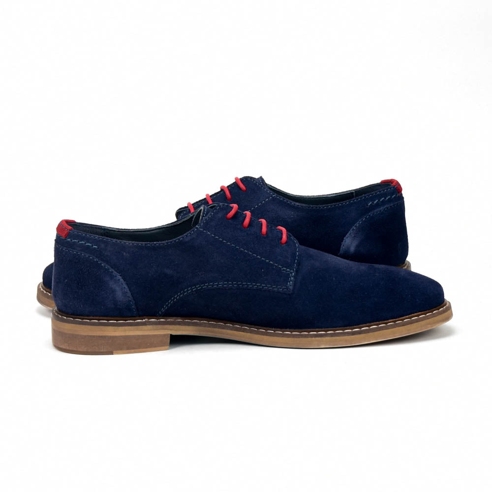 André Chaussures Derby en Daim Bleu Marine Élégantes Homme
