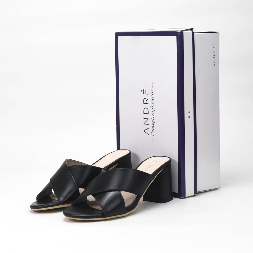 André Mules à Talons Croisées Élégantes Femme