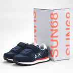 SUN68 Sneakers en Daim et Textile à Scratch pour Enfant