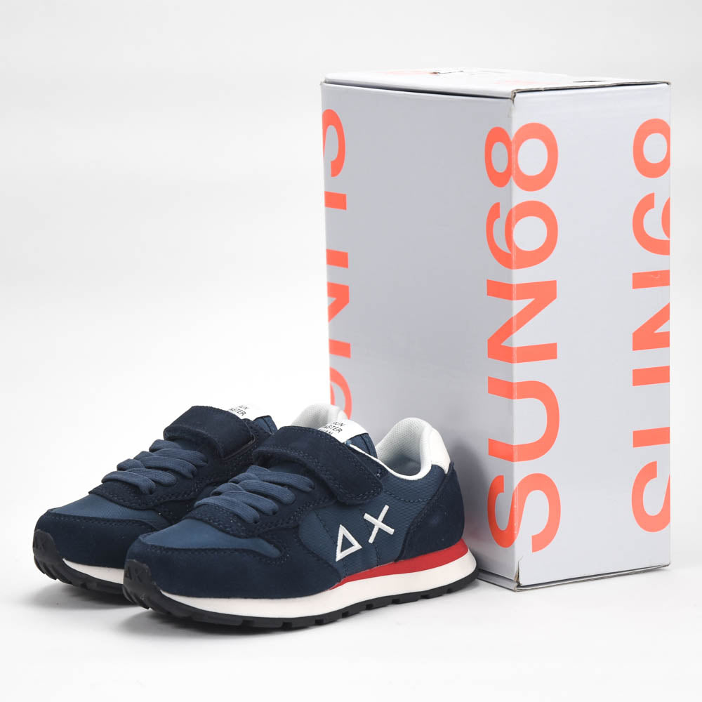 SUN68 Sneakers en Daim et Textile à Scratch pour Enfant