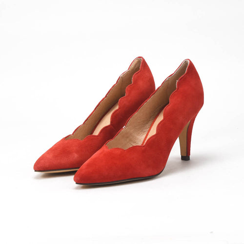 André Escarpins Daim Rouge Élégants Femme