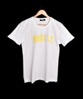 T-shirt BLANC ET JAUNE * HUSTLE *