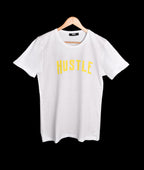 T-shirt BLANC ET JAUNE * HUSTLE *