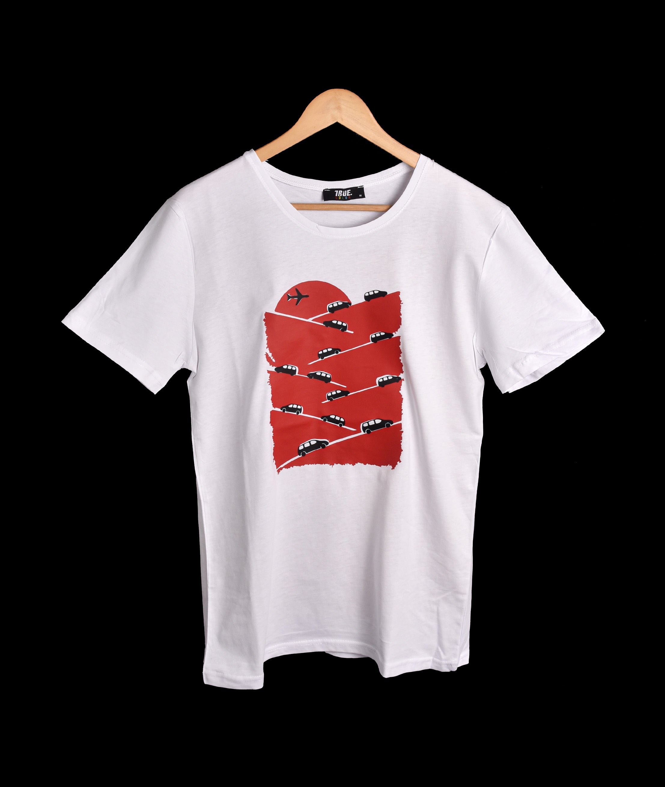 T-shirt BLANC MOTIF VOITURES