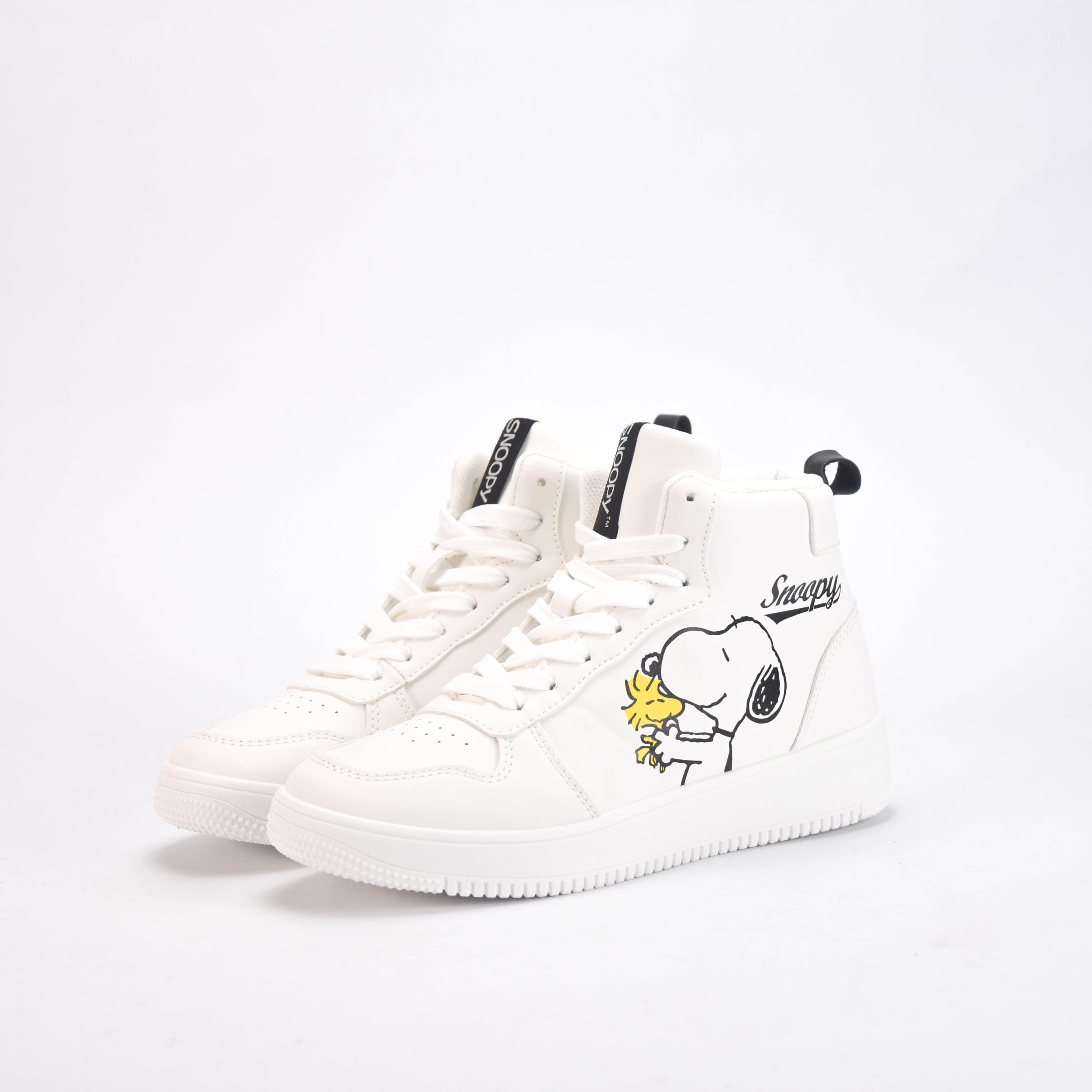 Peanuts Baskets Montantes Snoopy Blanches Femme