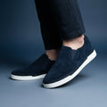 VO7 Slip-on Sneakers en Daim Bleu Marine Homme
