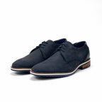 André Chaussures Derby Cuir Bleu Marine Élégantes Homme