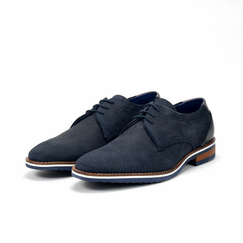 André Chaussures Derby Cuir Bleu Marine Élégantes Homme