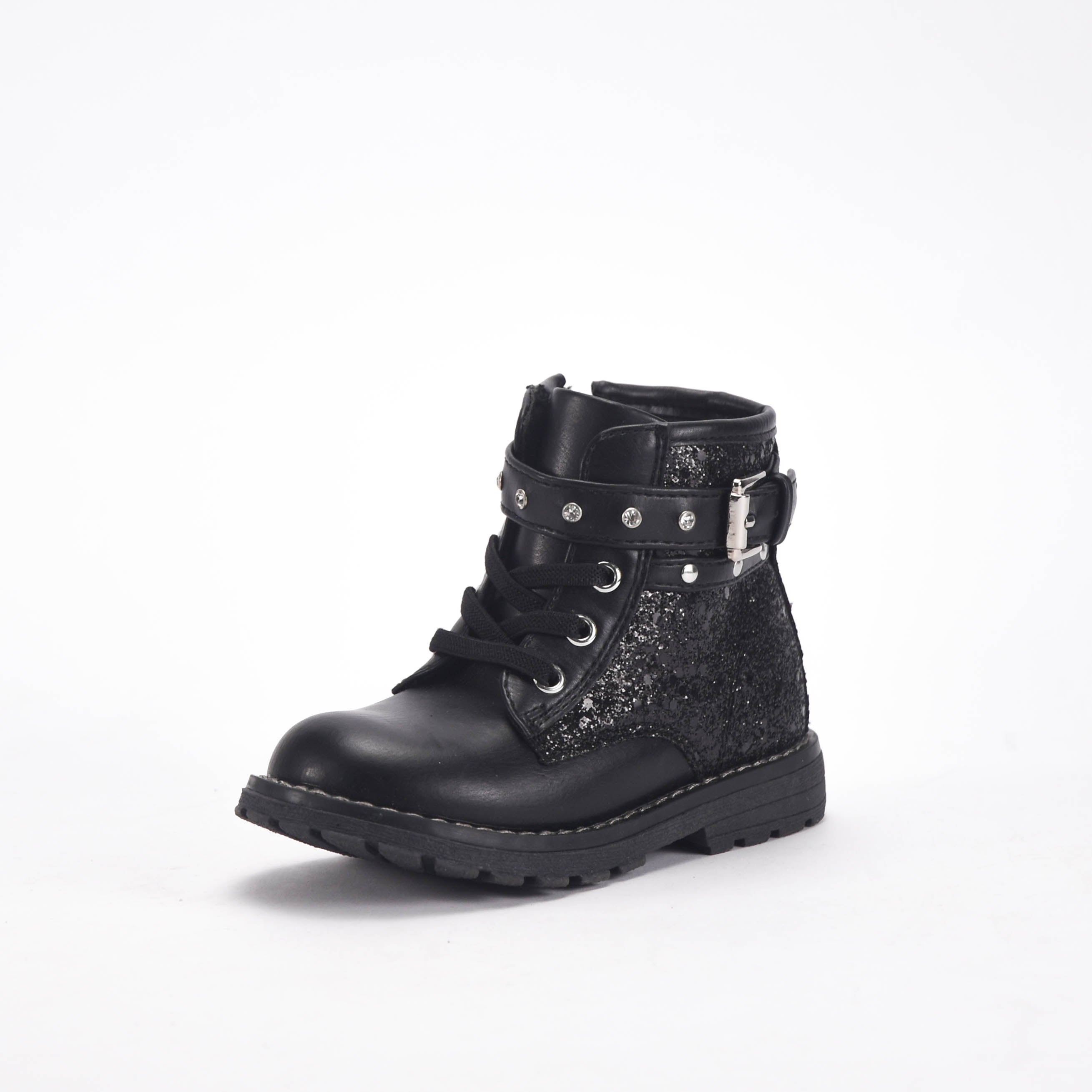 Chicco Bottines Noires à Paillettes et Clous Fille