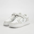 Champion Baskets Rebound Low Scratch Enfant Blanc et Gris