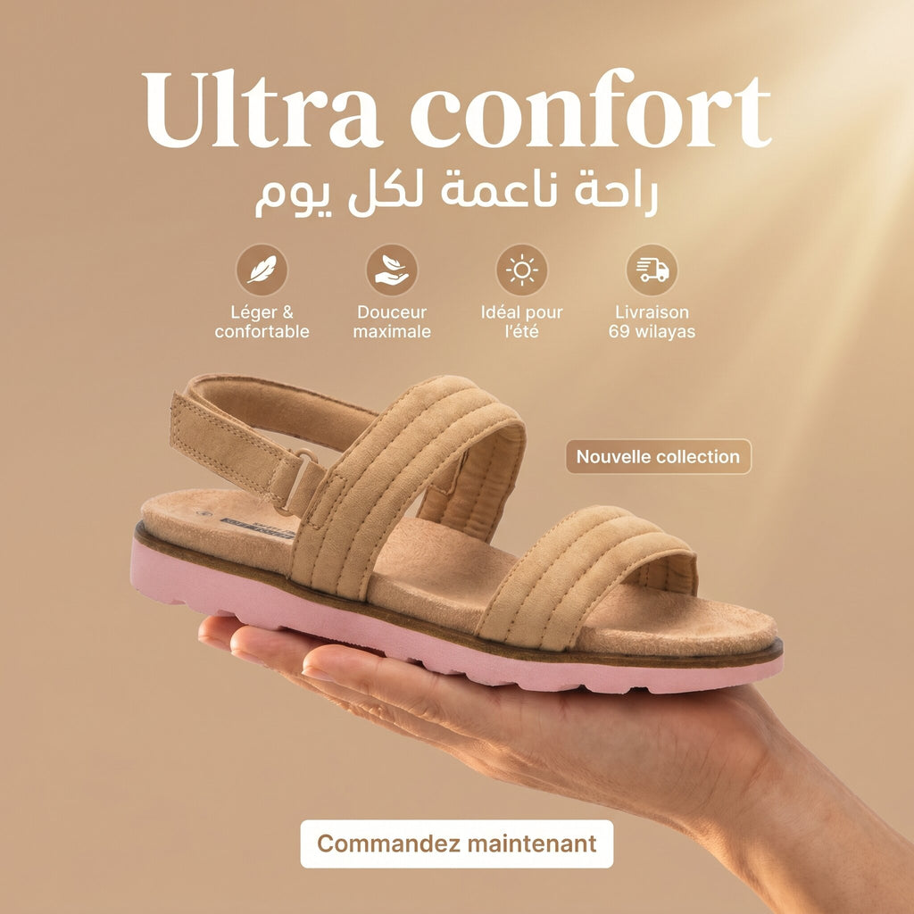 Kimland Sandales Confortables à Brides Femme
