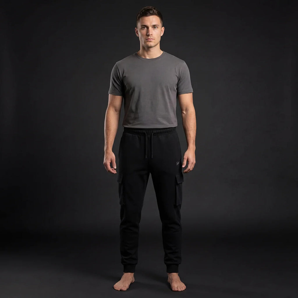 Depart Pantalon Jogging Cargo Noir Homme Coupe Slim