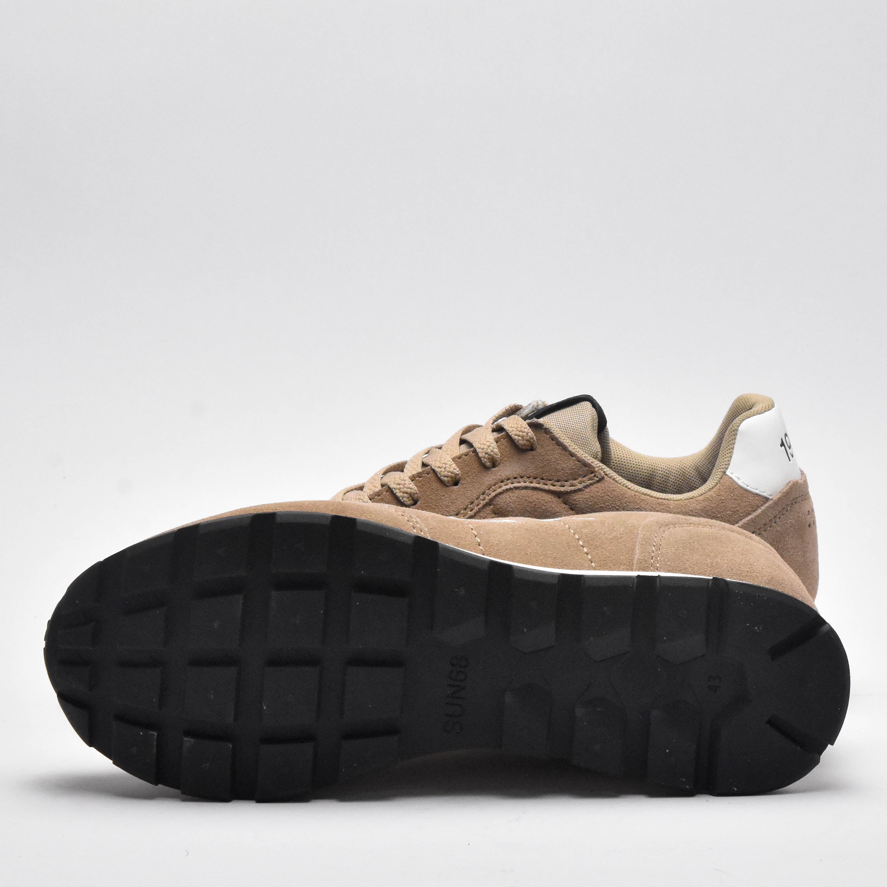 SUN68 Baskets Tom Suede Confortables Beige Homme