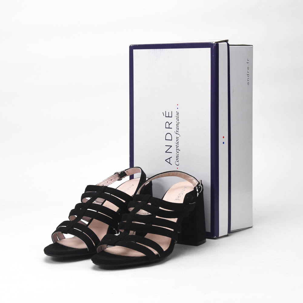 André Sandales à Talons Brides Noir Femme
