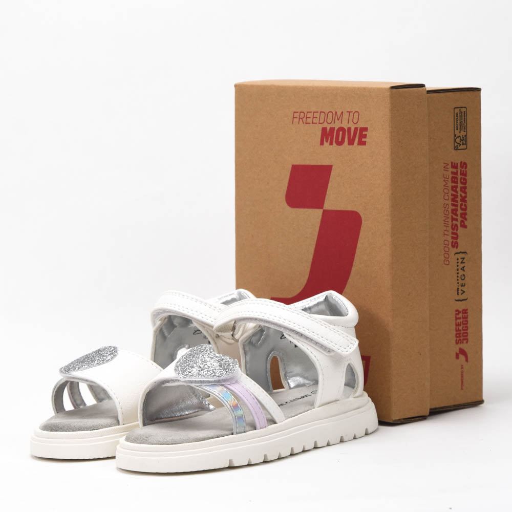 Safety Jogger Sandales Fille Blanc Pailleté Confortables