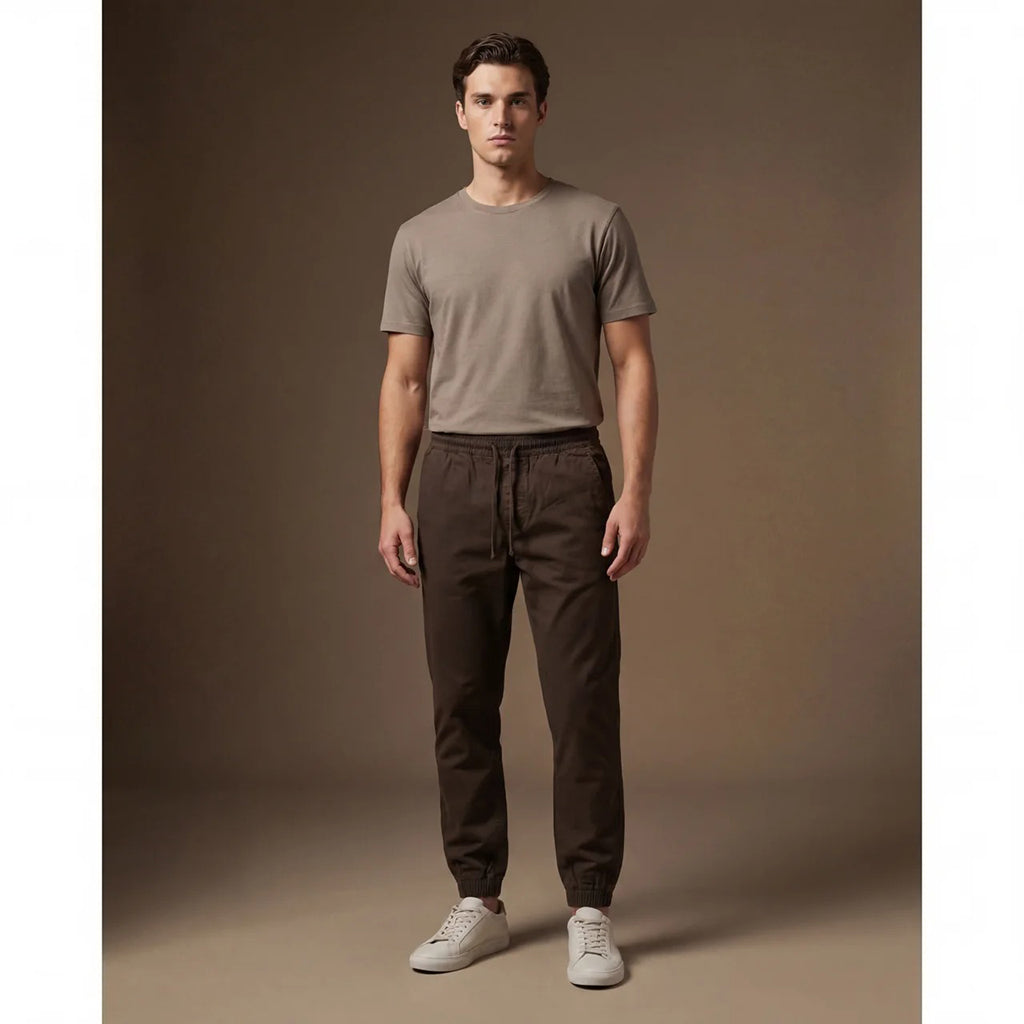 DEPART Pantalon Jogger Slim Marron Homme