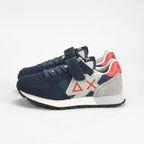 SUN68 Baskets Sneakers à Scratch Enfant Bleu Marine