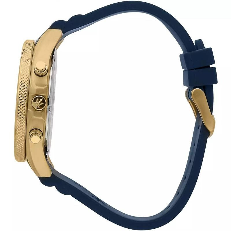 Maserati Montre Chronographe Cadran Bleu Bracelet Silicone Homme