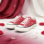 André Baskets Basses Imprimé Bandana Rouge Femme