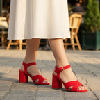André Sandales à Talons Carrés Élégantes Femme