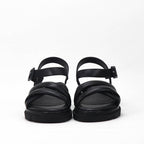 Kimland Sandales Plates Confortables Noir Femme