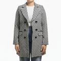 Veste Blazer Femme Motif Pied-de-Poule Élégante